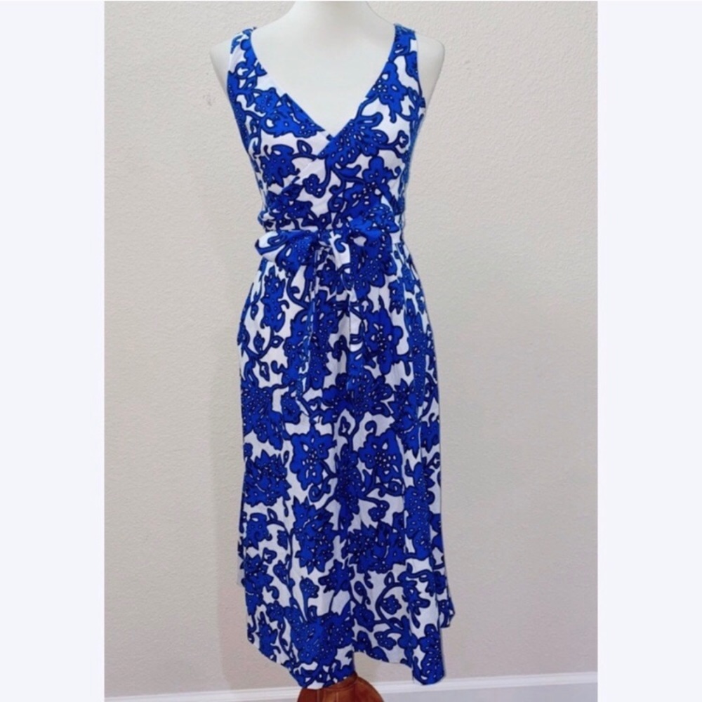 Boden Riviera Dress Linen Midi Dress Size 2P
